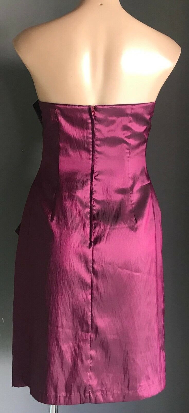MR K Magenta Strapless Dress Boned Bodice Knee Length Cocktail Party Size 10 NEW
