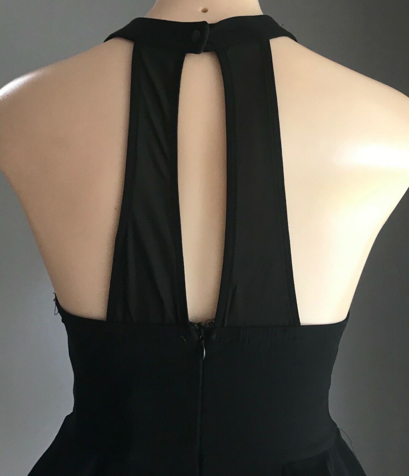 BLOSSOM Mini Dress Black Sleeveless Zip Front Stretch Peplum Waist Size 10 NEW