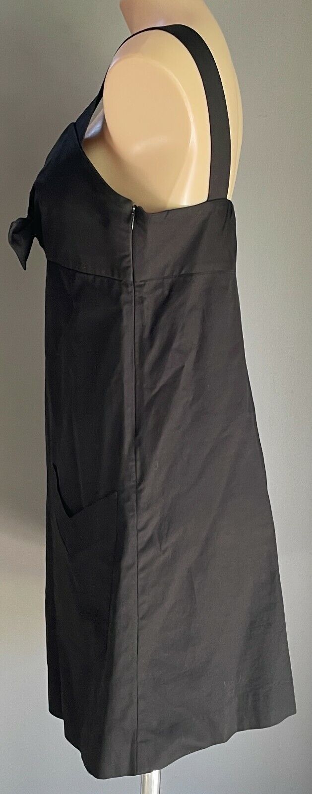HI THERE by Karen Walker Shift Dress Short Black Sleeveless Tie Trim Size 10