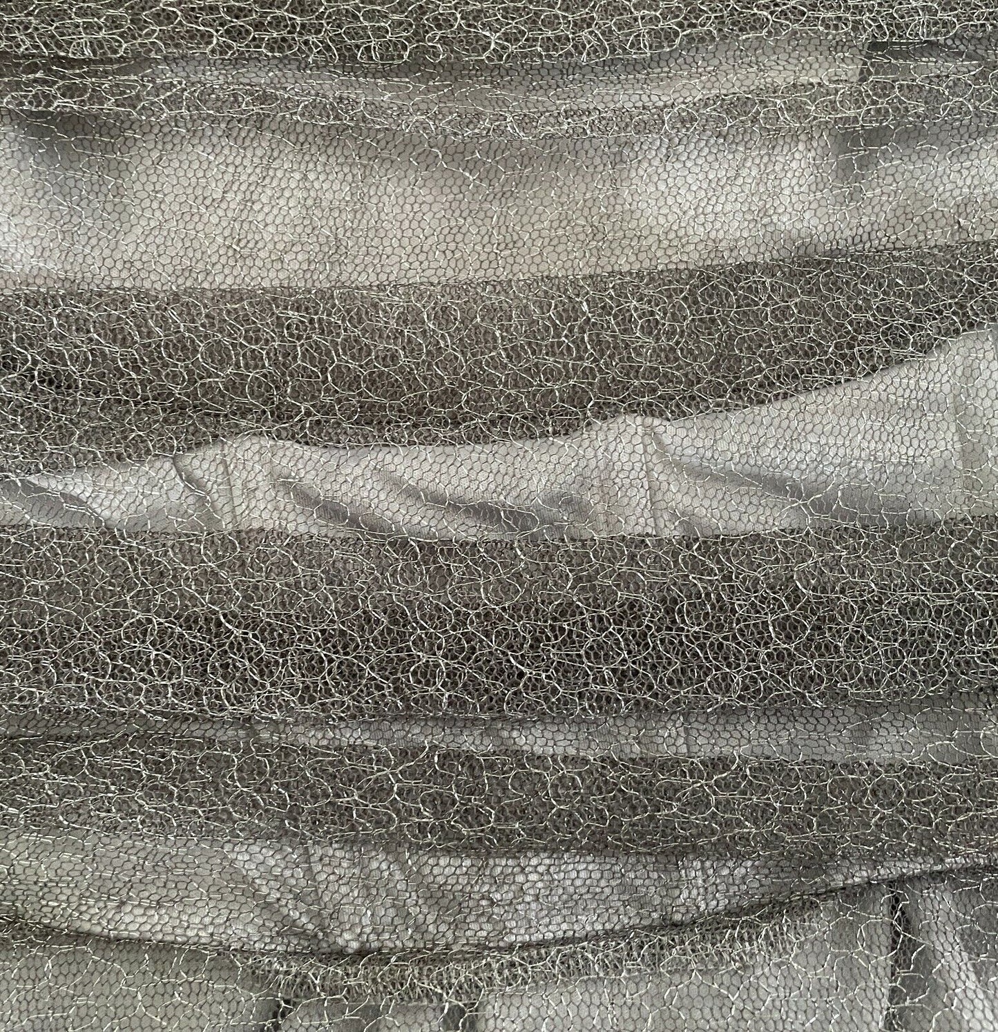 COLLECTION Fit & Flare Midi Dress Silver Net Strapless Ladies Size 10