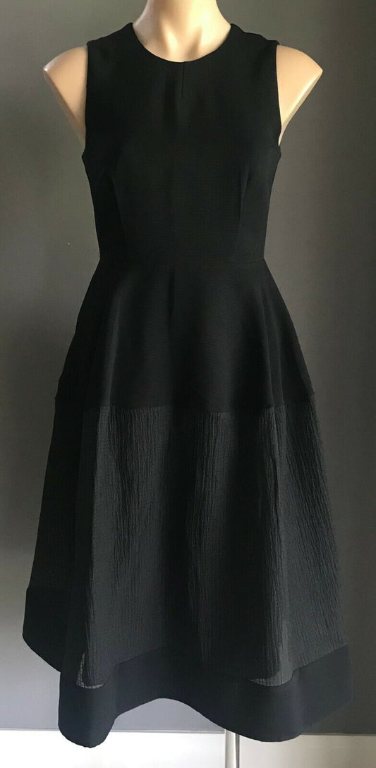 YOURS SINCERELY A-Line Dress Black Sleeveless w Net Panel Hem Size 8 10