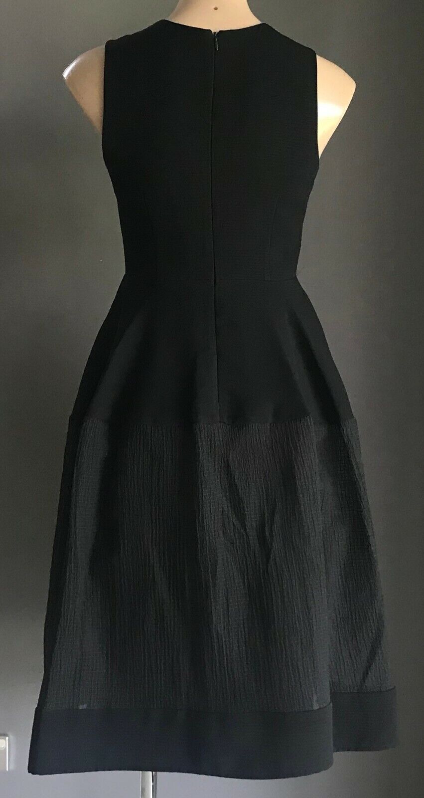 YOURS SINCERELY A-Line Dress Black Sleeveless w Net Panel Hem Size 8 10