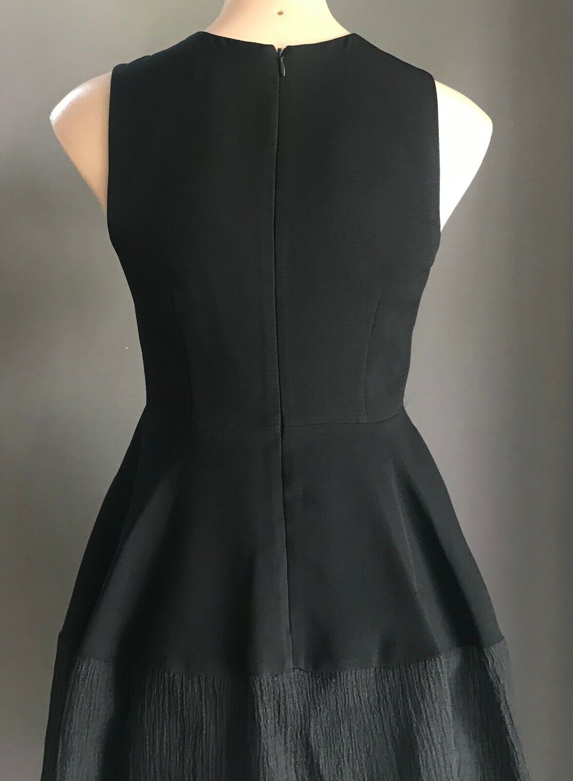 YOURS SINCERELY A-Line Dress Black Sleeveless w Net Panel Hem Size 8 10