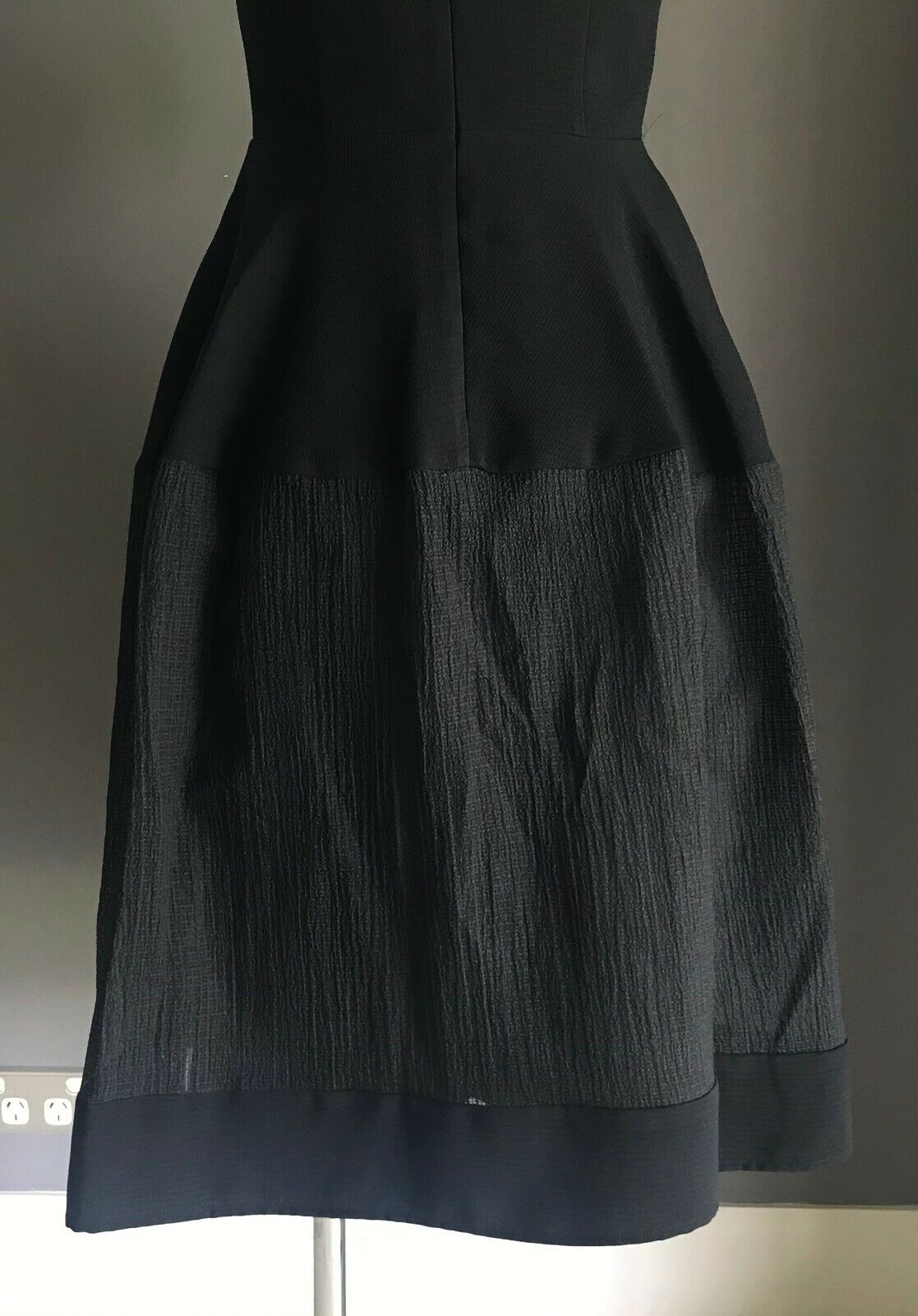 YOURS SINCERELY A-Line Dress Black Sleeveless w Net Panel Hem Size 8 10
