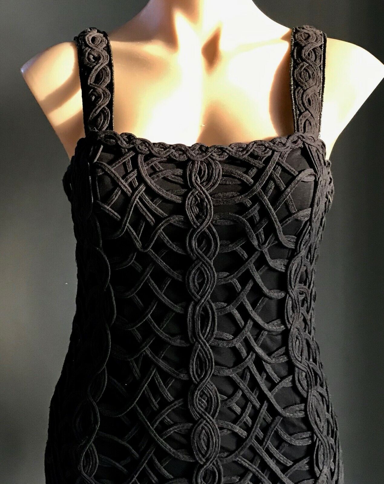 SASS & BIDE Bodycon Dress Black "Cotton Twists" Sleeveless Ladies Size 8 10 NEW