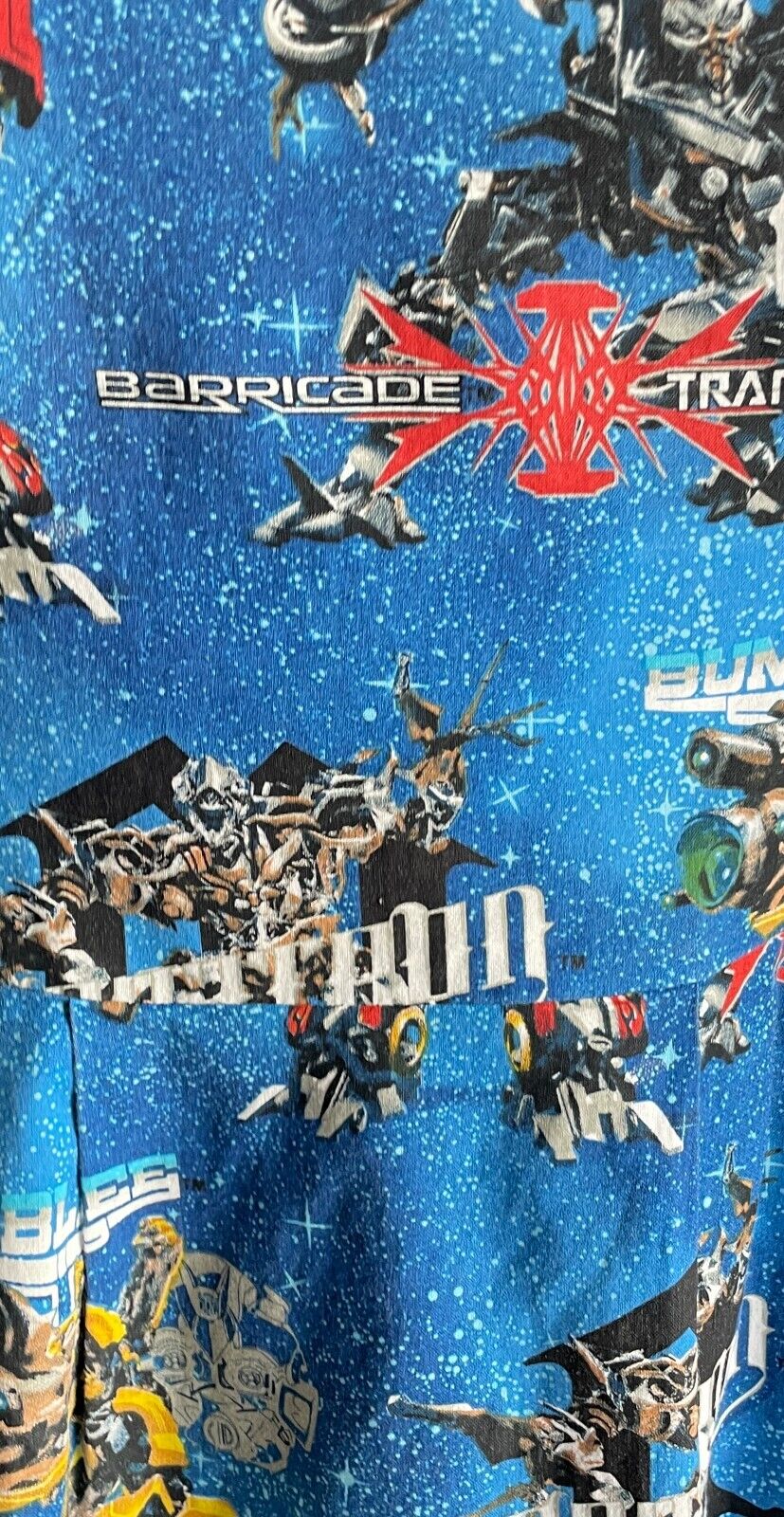VAMPIRE BUNNIES Dress Transformers Print Fabric Fit &Flare Shirred Top Size 10
