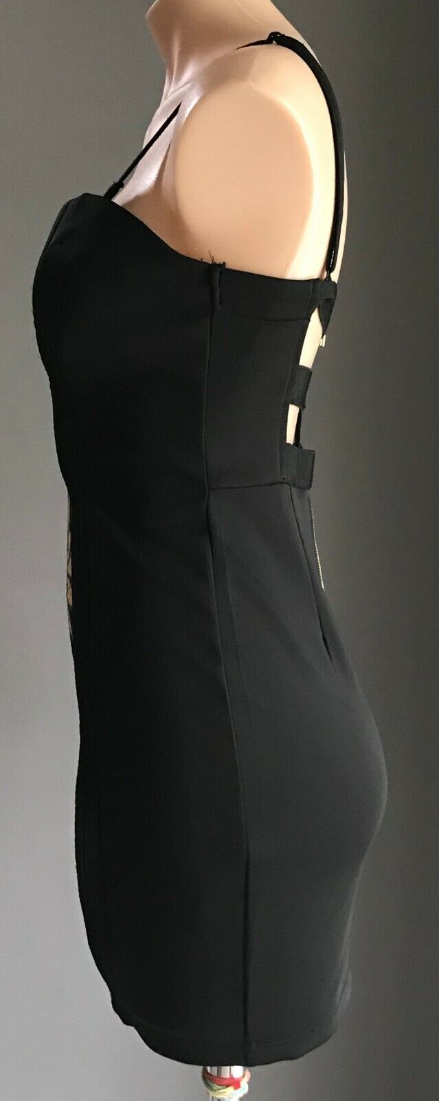 Sexy HEART ON FIRE Bodycon Dress Black Gold Floral Sequin Stretch Size 10 NEW