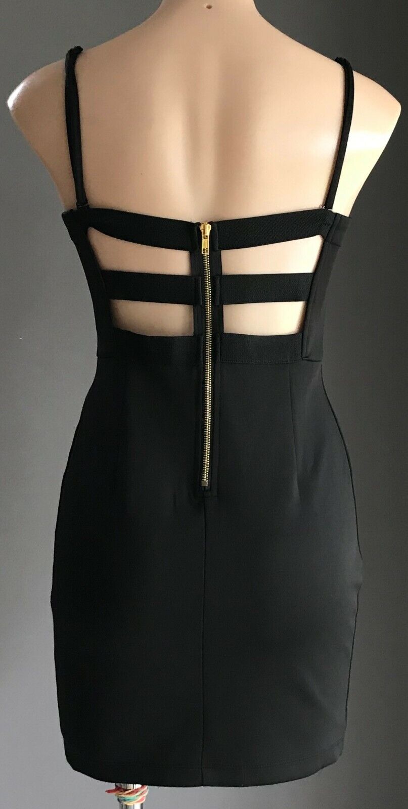 Sexy HEART ON FIRE Bodycon Dress Black Gold Floral Sequin Stretch Size 10 NEW