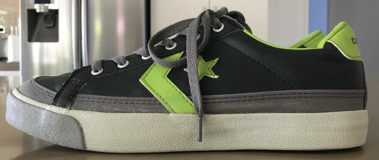 CONVERSE Sneakers Grey Lime Green PU Size Mens 7  9 EUR40 25.5cm Shoes New