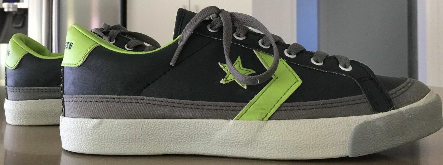CONVERSE Sneakers Grey Lime Green PU Size Mens 7  9 EUR40 25.5cm Shoes New