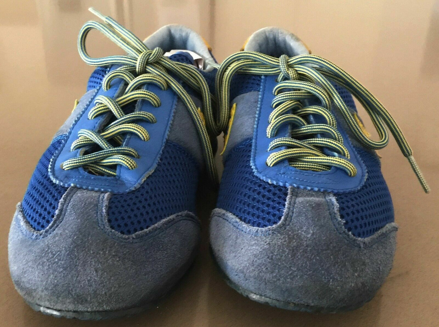 LE COQ "Wallis Mesh" Sports Shoes Blue & Yellow Athletic  Size US 5 Unisex Style