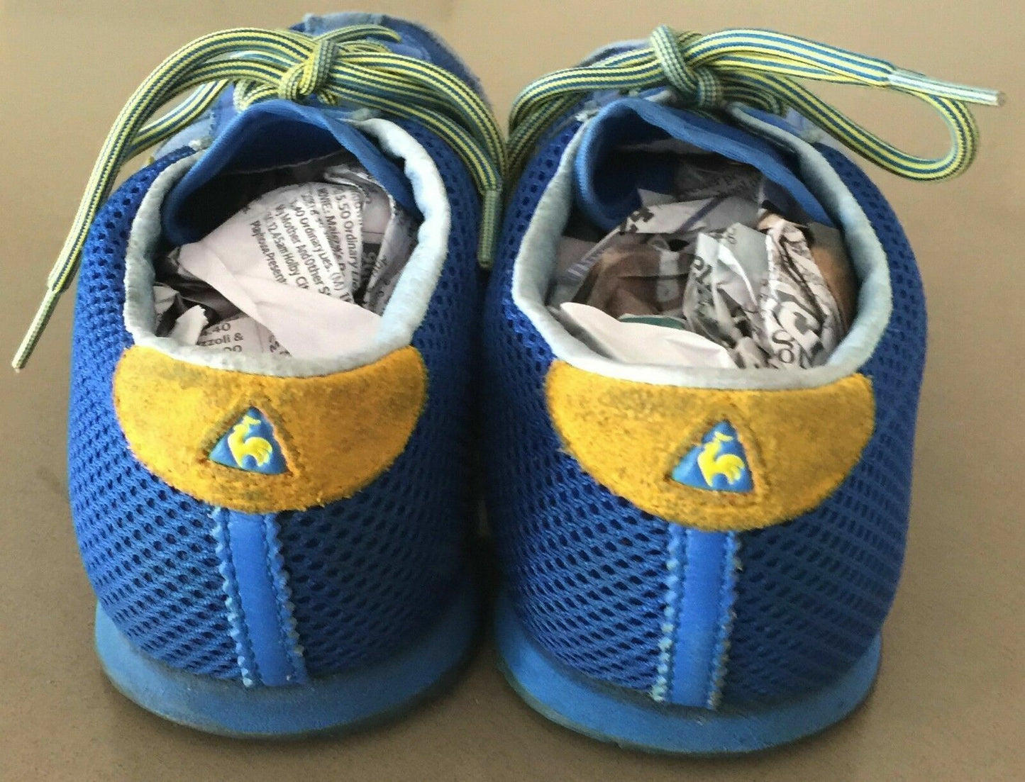 LE COQ "Wallis Mesh" Sports Shoes Blue & Yellow Athletic  Size US 5 Unisex Style