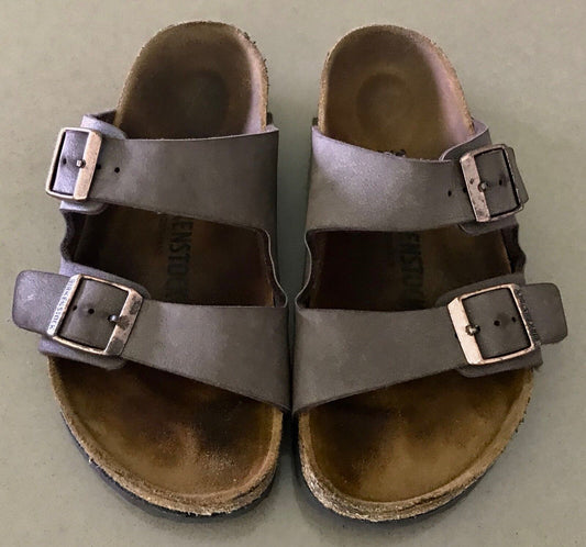 Birkenstock Arizona Sandals Size 36 (L5) Brown Leather Adjustable Buckles Unisex