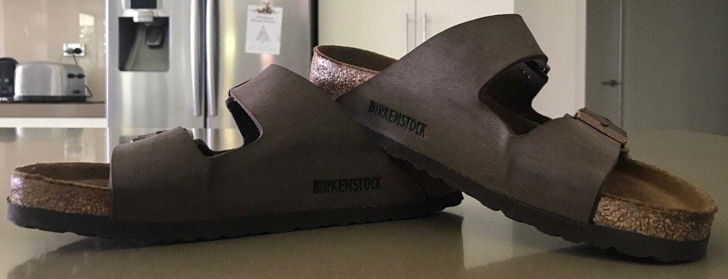 Birkenstock Arizona Sandals Size 36 (L5) Brown Leather Adjustable Buckles Unisex