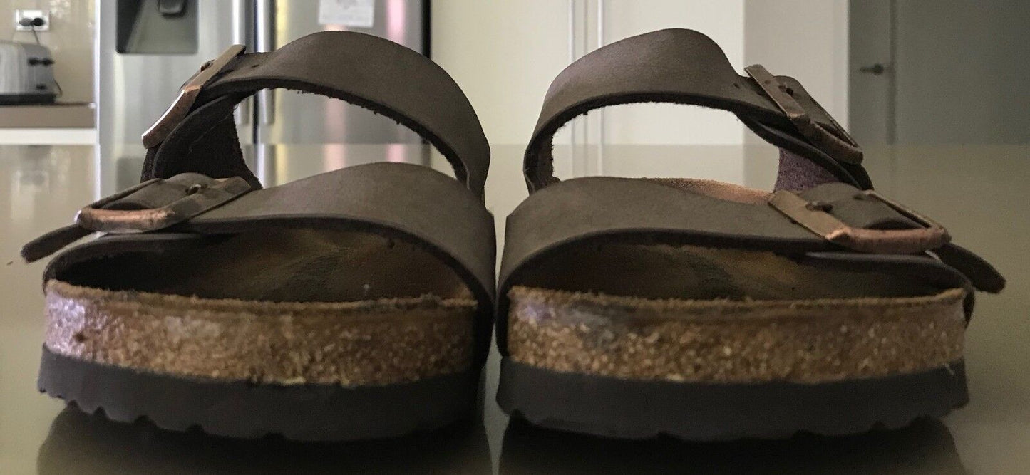 Birkenstock Arizona Sandals Size 36 (L5) Brown Leather Adjustable Buckles Unisex