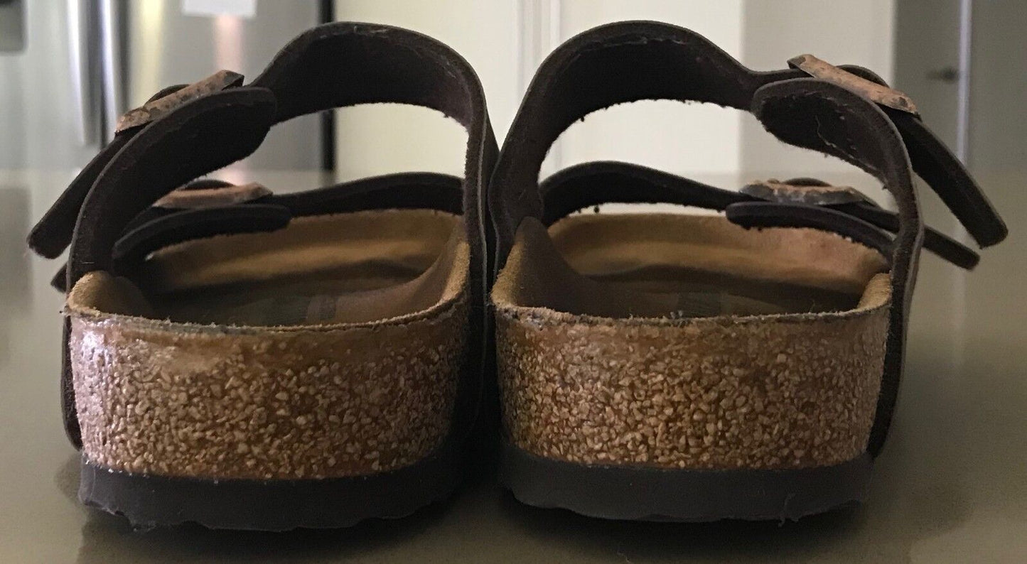 Birkenstock Arizona Sandals Size 36 (L5) Brown Leather Adjustable Buckles Unisex