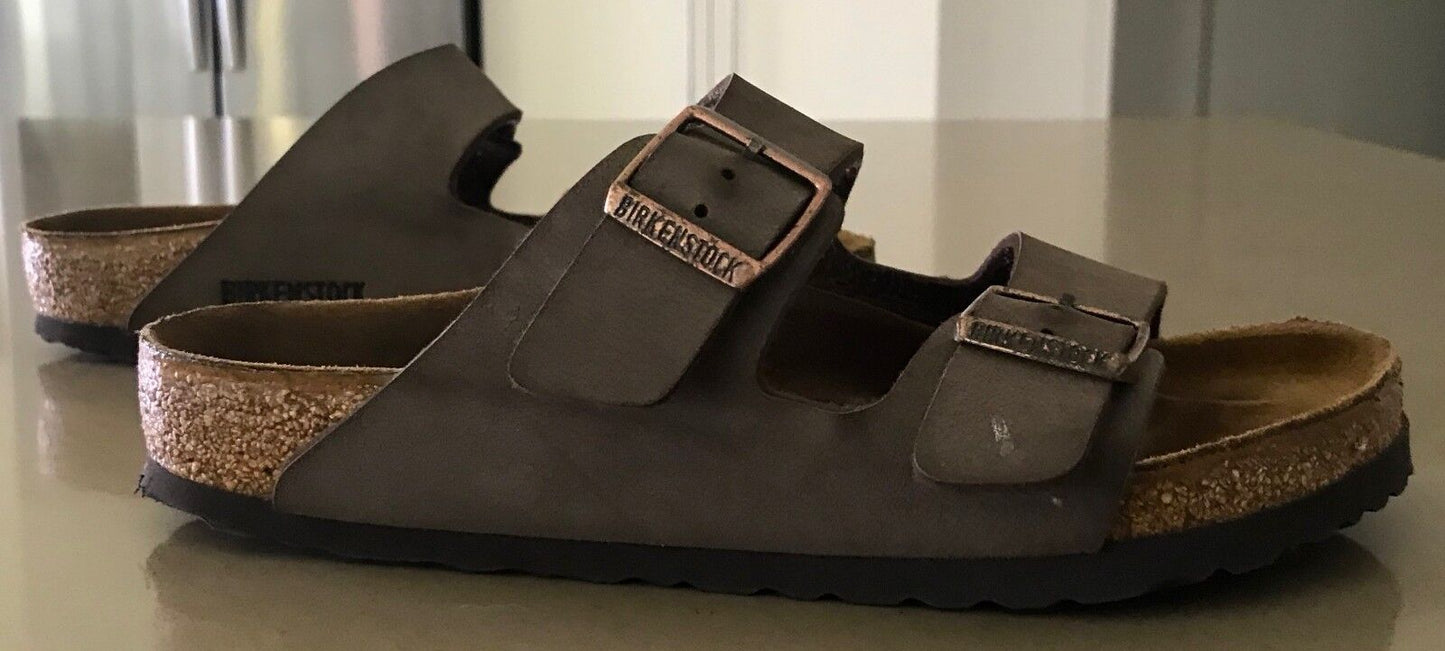 Birkenstock Arizona Sandals Size 36 (L5) Brown Leather Adjustable Buckles Unisex