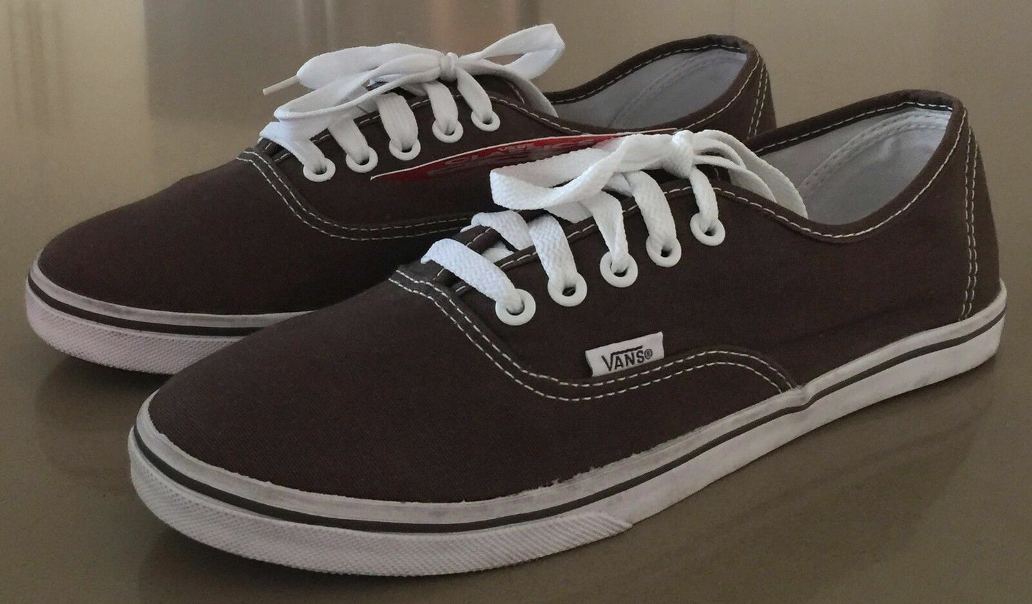 VANS Lace Up Sneakers Brown White Classics Skate Shoes Size US M 9 W 10.5 NEW