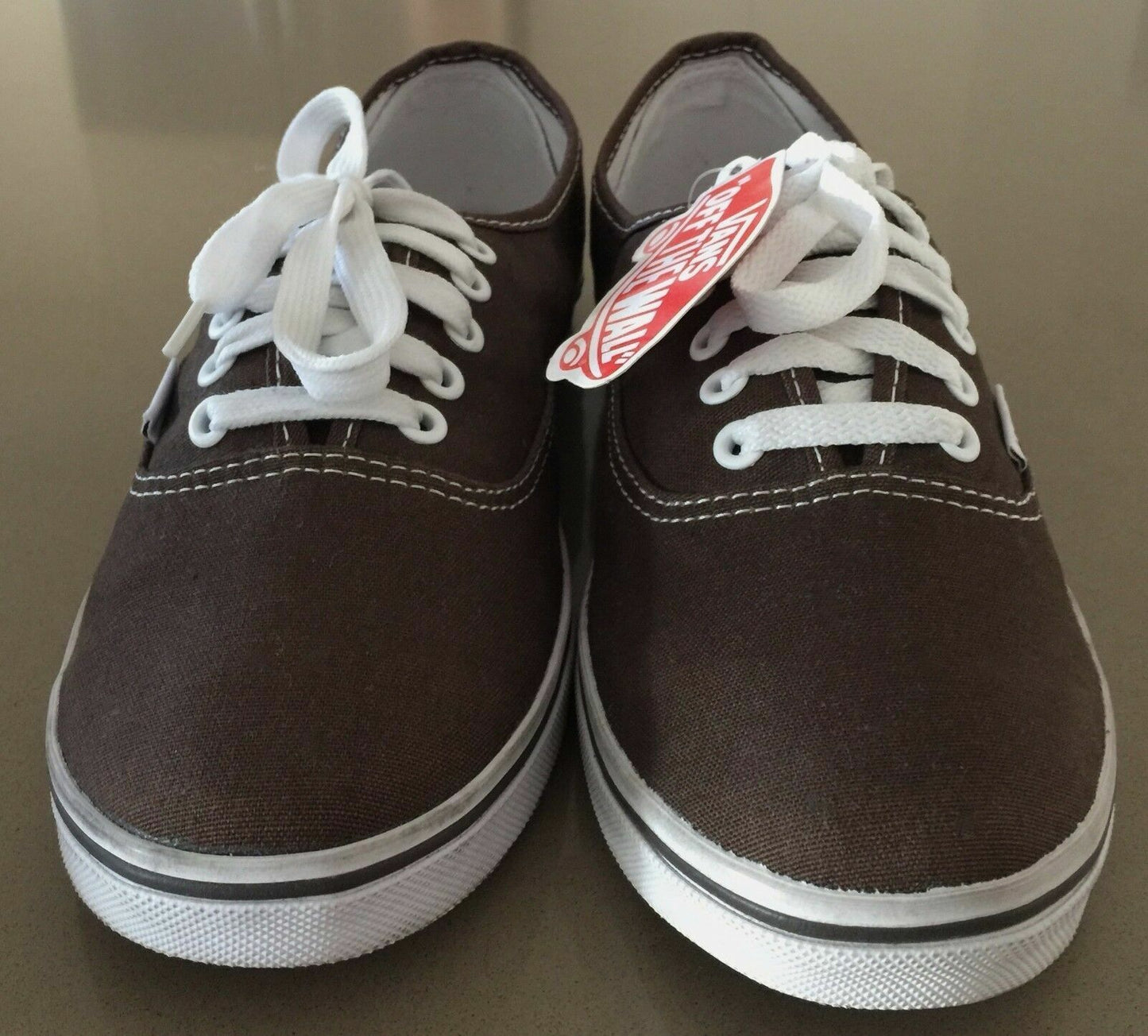 VANS Lace Up Sneakers Brown White Classics Skate Shoes Size US M 9 W 10.5 NEW