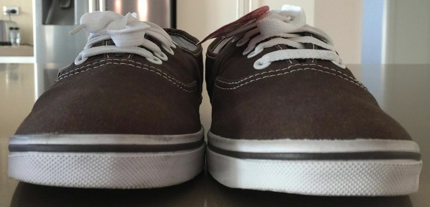 VANS Lace Up Sneakers Brown White Classics Skate Shoes Size US M 9 W 10.5 NEW