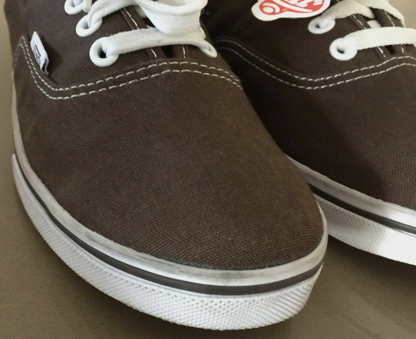 VANS Lace Up Sneakers Brown White Classics Skate Shoes Size US M 9 W 10.5 NEW