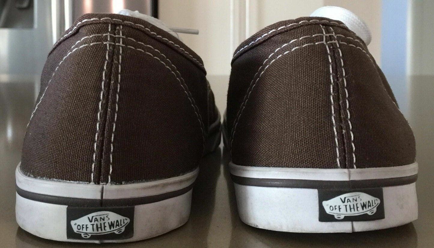 VANS Lace Up Sneakers Brown White Classics Skate Shoes Size US M 9 W 10.5 NEW