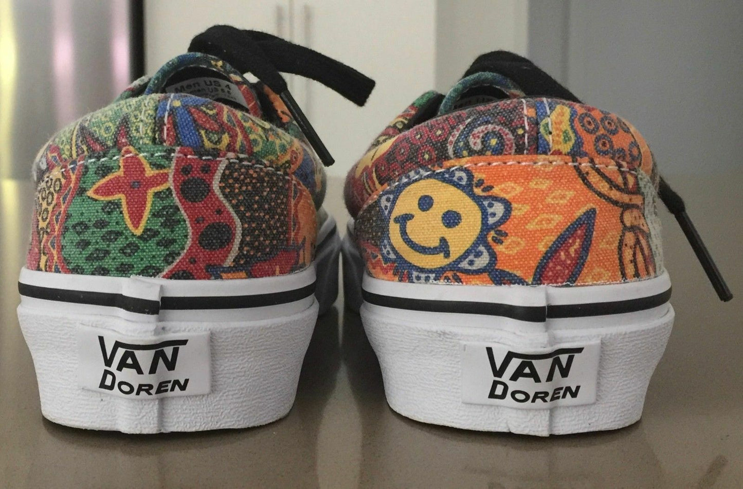 VAN DOREN Lace Up Sneakers Aboriginal Colourful Shoes Size US Men 4 W 5.5 New