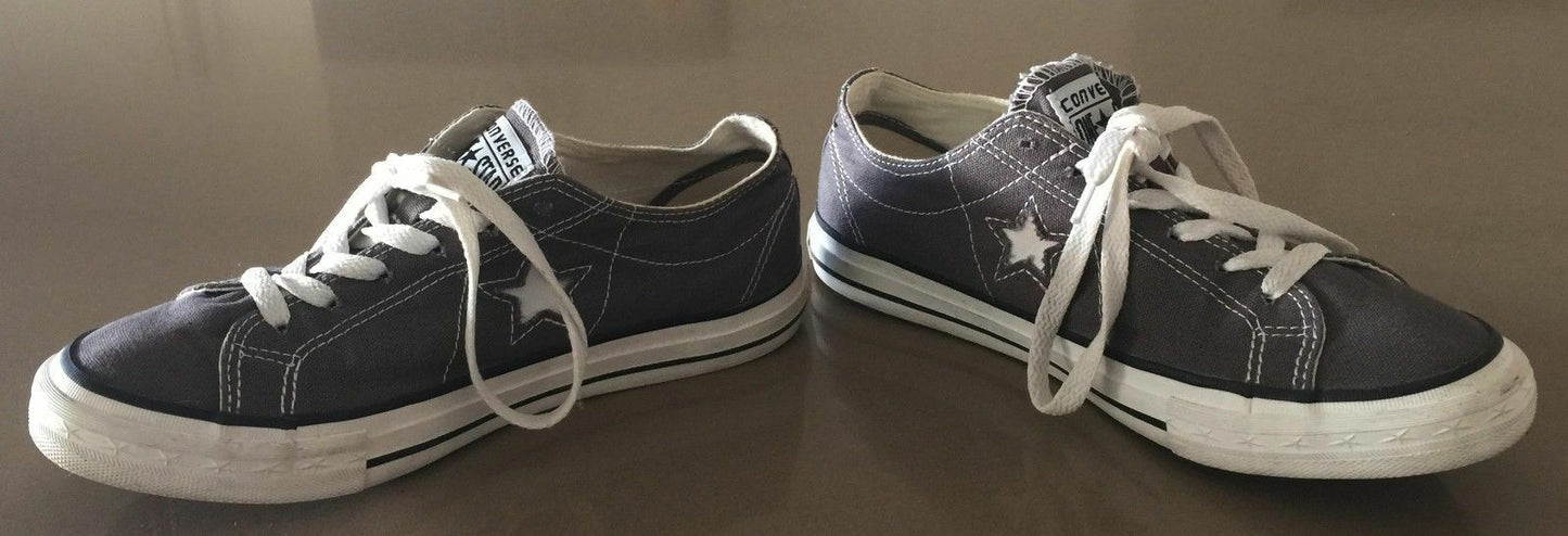 CONVERSE ONE STAR Sneakers Khaki Brown Canvas Plimsolls Shoes M 6 W 8 24cm NEW