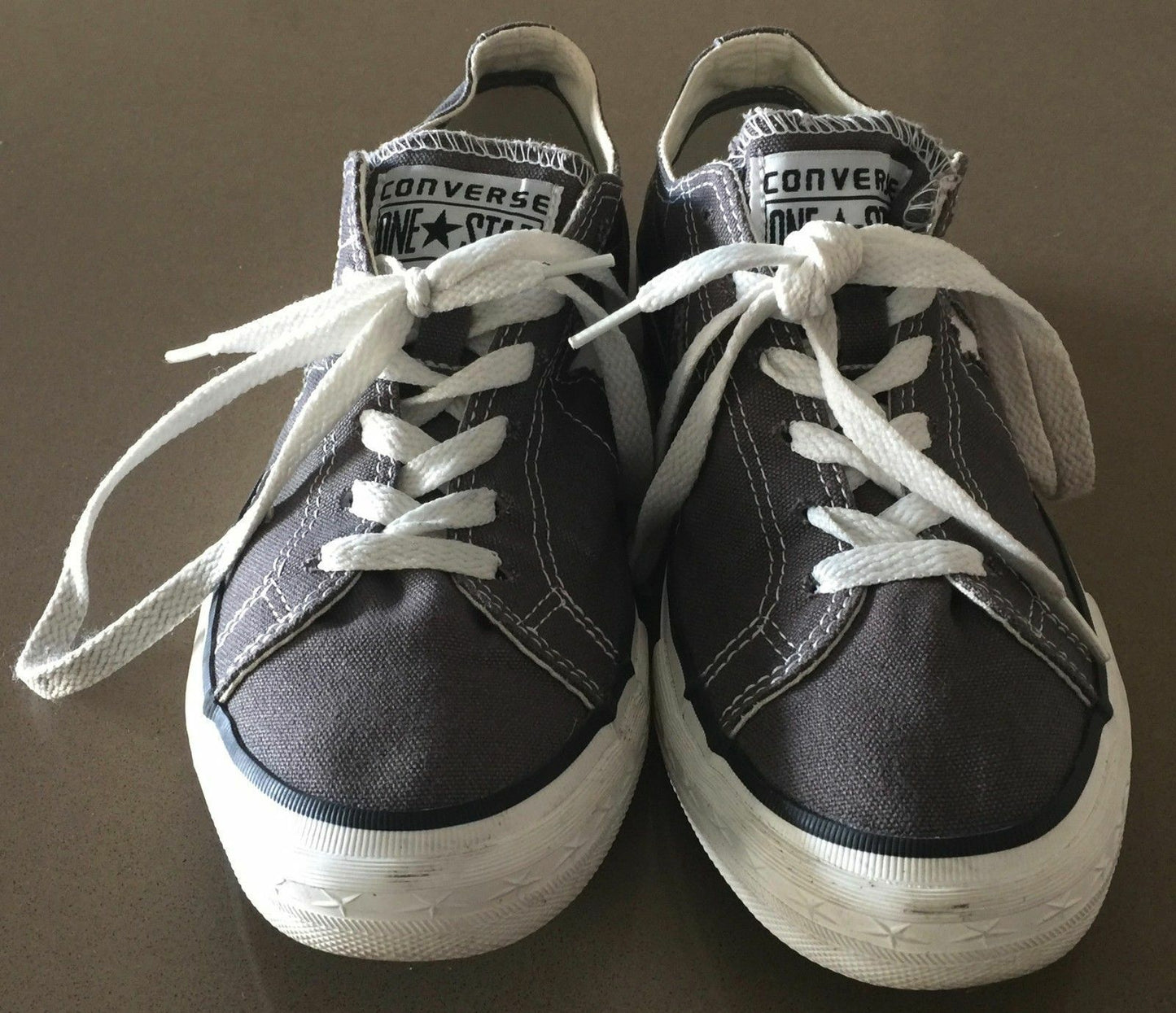 CONVERSE ONE STAR Sneakers Khaki Brown Canvas Plimsolls Shoes M 6 W 8 24cm NEW