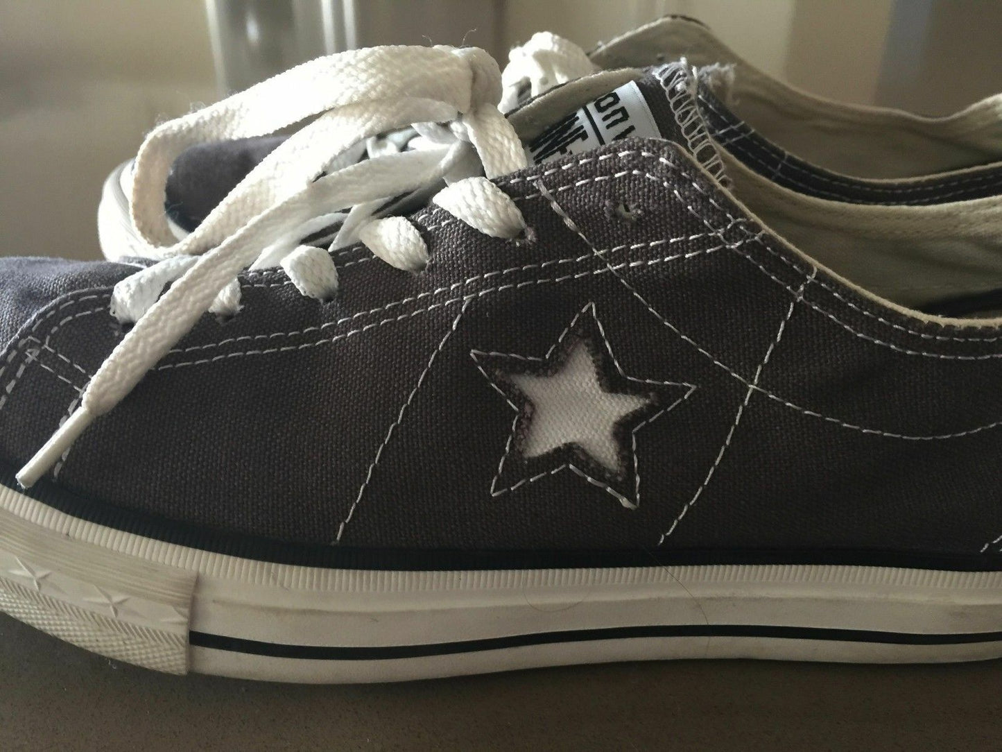 CONVERSE ONE STAR Sneakers Khaki Brown Canvas Plimsolls Shoes M 6 W 8 24cm NEW