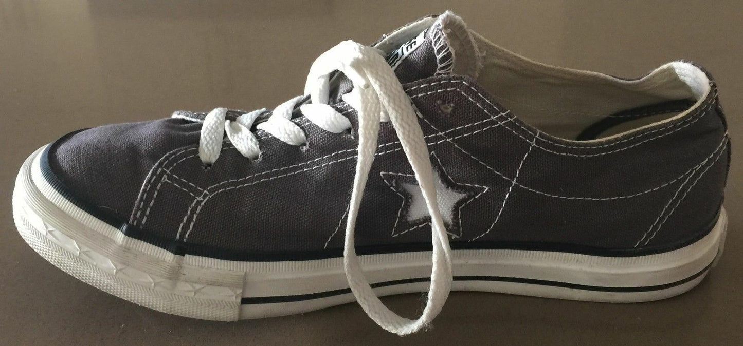 CONVERSE ONE STAR Sneakers Khaki Brown Canvas Plimsolls Shoes M 6 W 8 24cm NEW