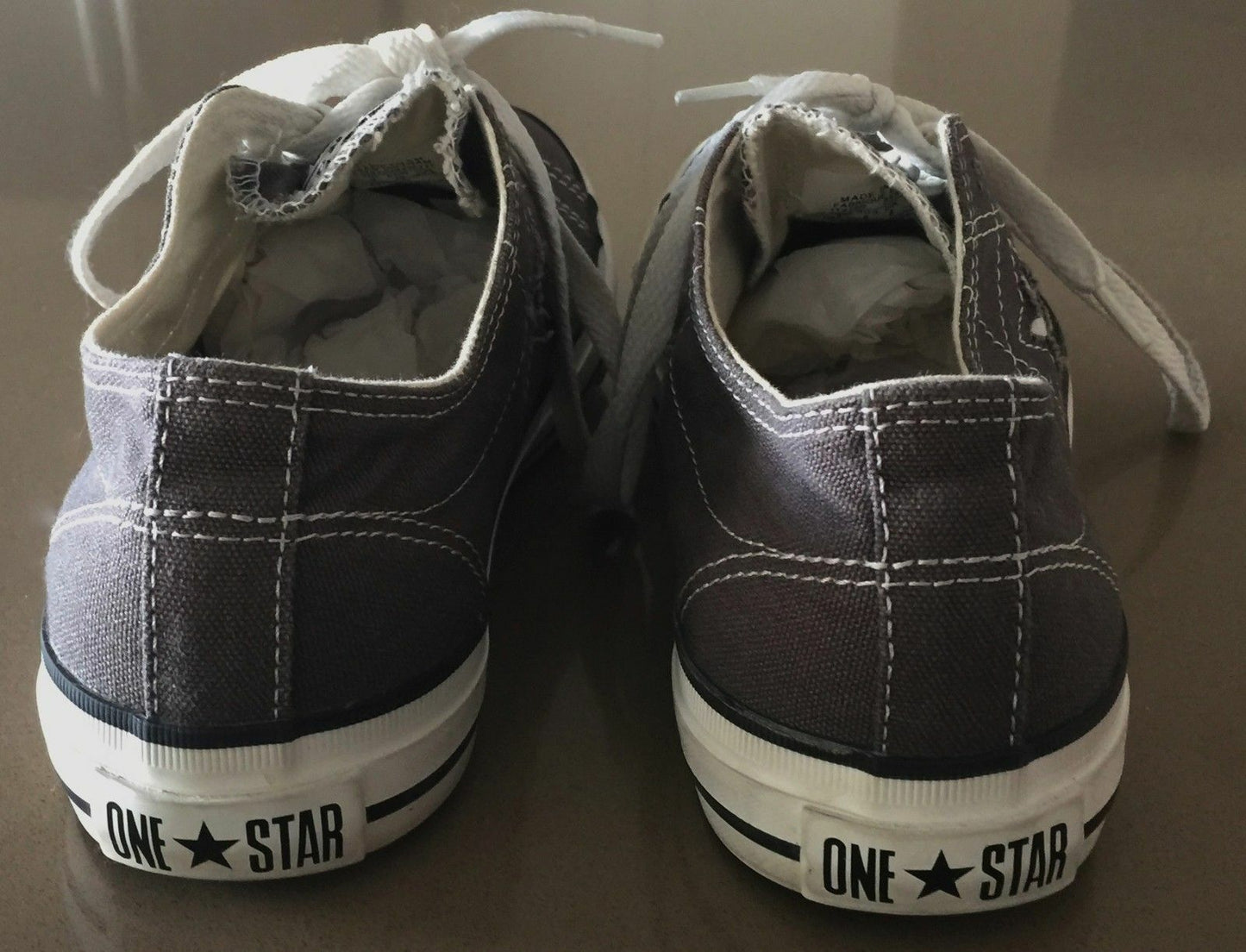 CONVERSE ONE STAR Sneakers Khaki Brown Canvas Plimsolls Shoes M 6 W 8 24cm NEW