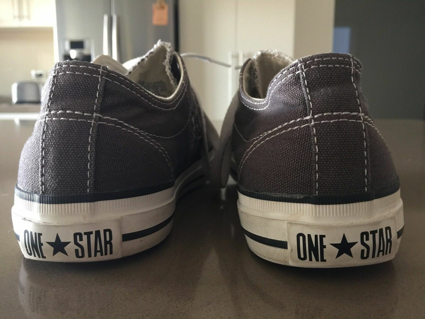 CONVERSE ONE STAR Sneakers Khaki Brown Canvas Plimsolls Shoes M 6 W 8 24cm NEW