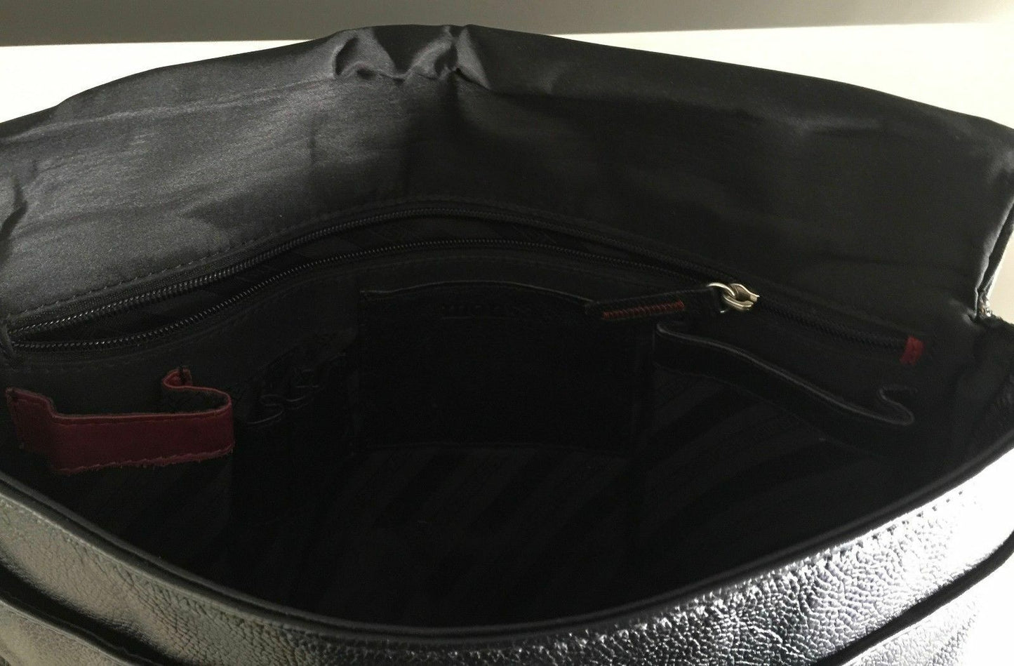 MONSAC Shoulder Bag Black Leather Satchel Crossbody Messenger TRAVEL Unisex