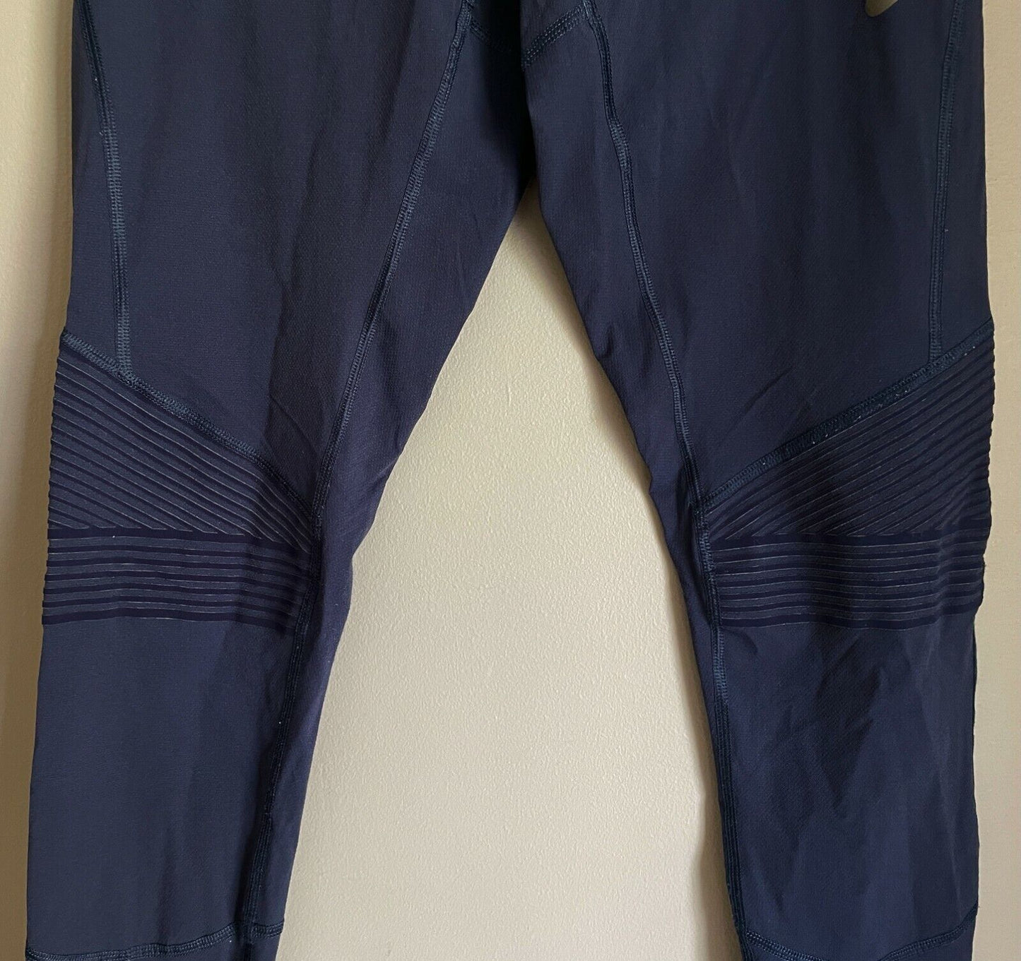 ASICS Pants Navy Blue Motion Dry Full Length Elastic Waist Ladies Size M