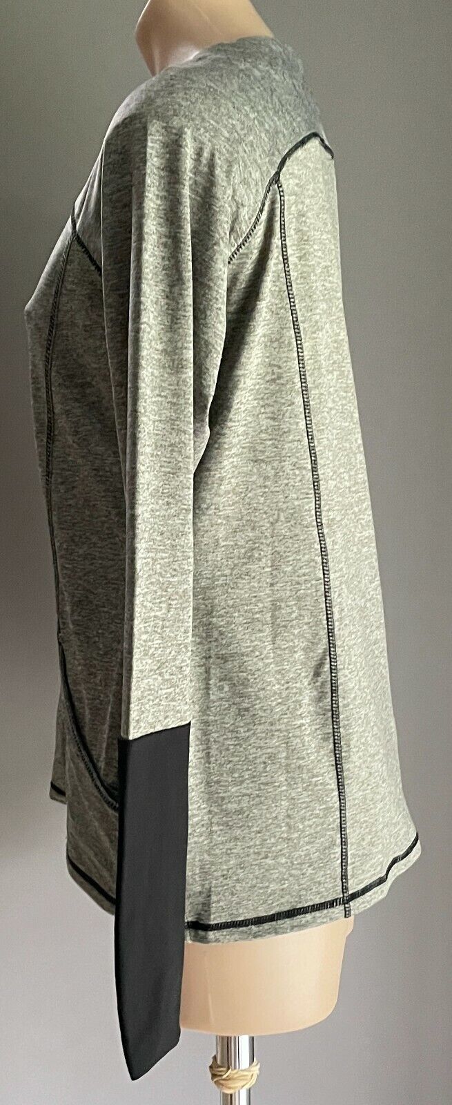 ISOBAR Zip Jacket Grey Marl Collarless Zip Through Long Sleeve Size M 10 12