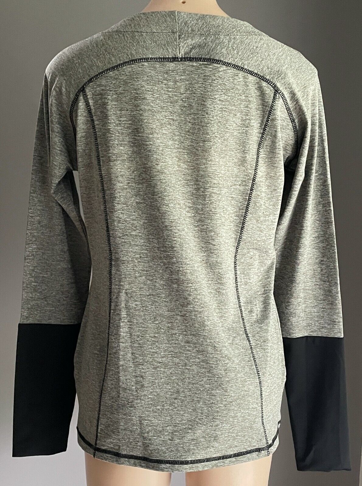 ISOBAR Zip Jacket Grey Marl Collarless Zip Through Long Sleeve Size M 10 12
