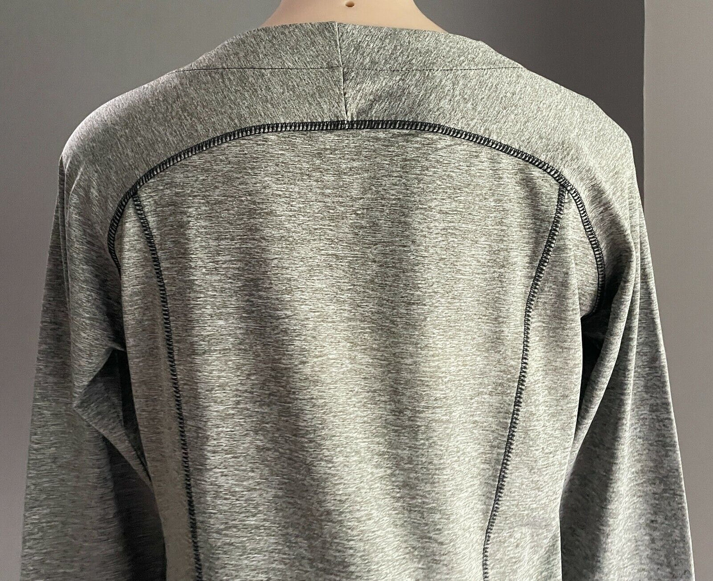 ISOBAR Zip Jacket Grey Marl Collarless Zip Through Long Sleeve Size M 10 12