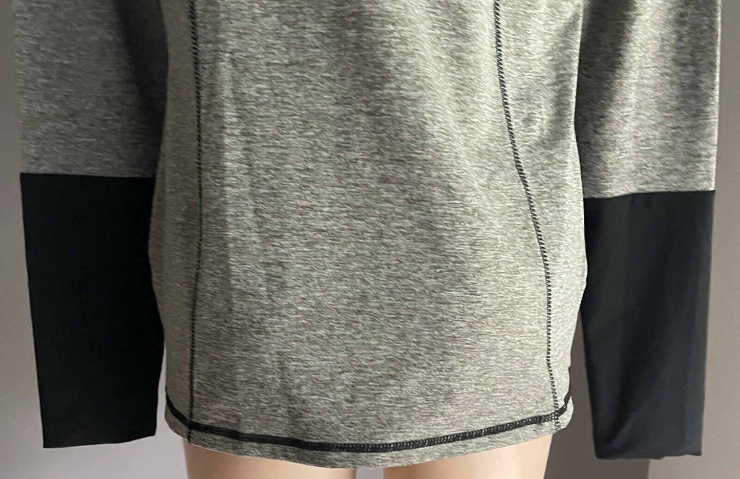 ISOBAR Zip Jacket Grey Marl Collarless Zip Through Long Sleeve Size M 10 12