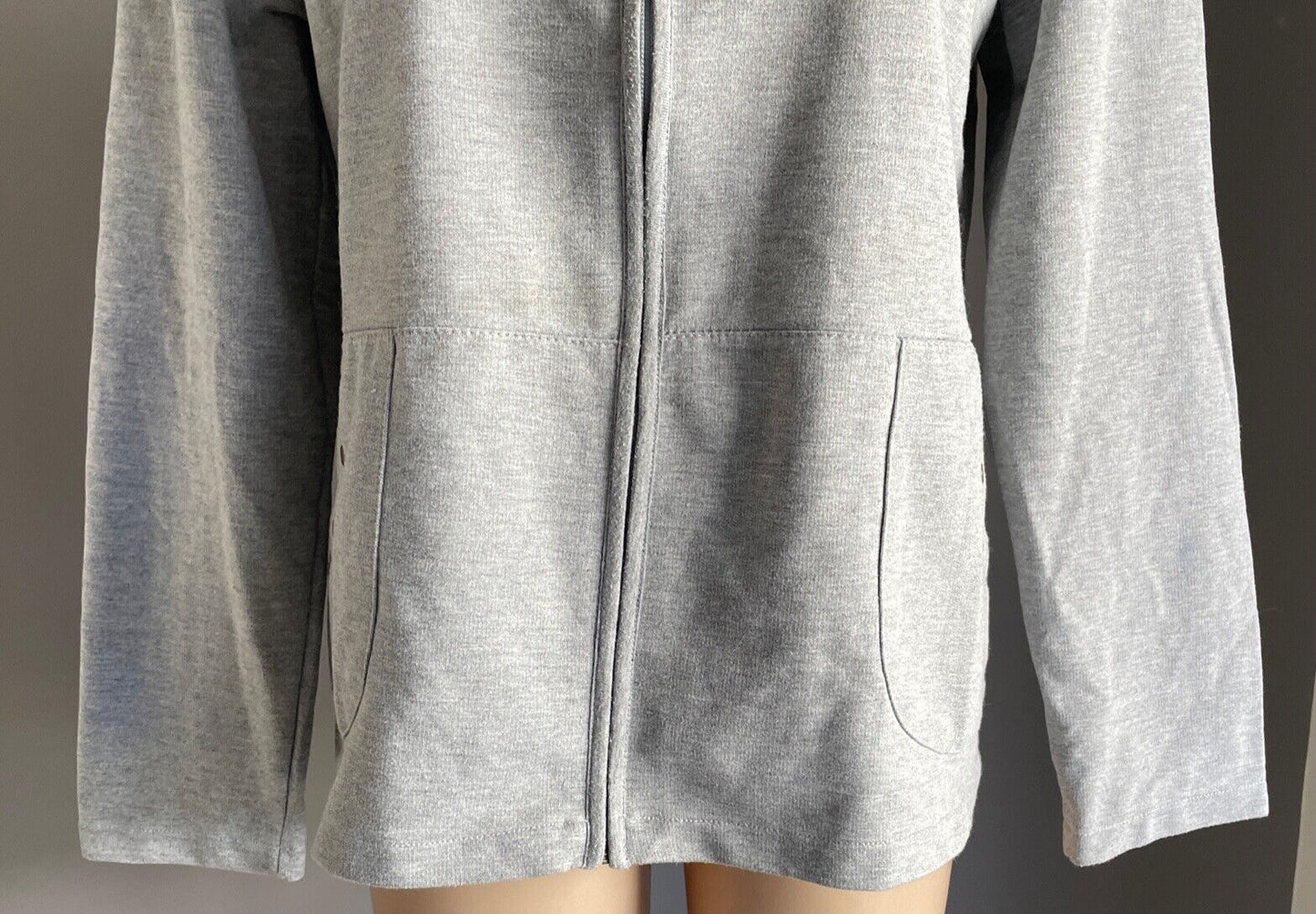 SPIRIT Jacket Zip Front Sweater Grey Marle Long Sleeve Top Size M 12 Casual