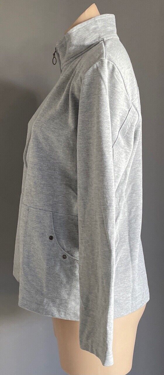 SPIRIT Jacket Zip Front Sweater Grey Marle Long Sleeve Top Size M 12 Casual