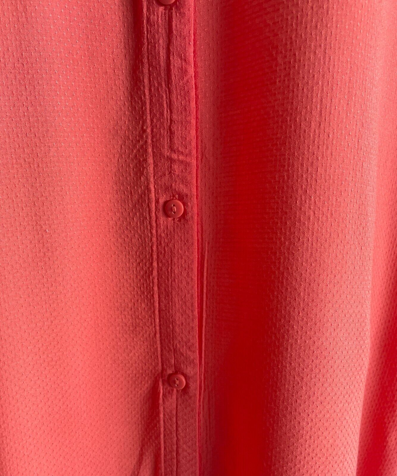 JACQUELINE de YONG Shift Dress Coral Red Short Tie Sleeve Button Front Size 10