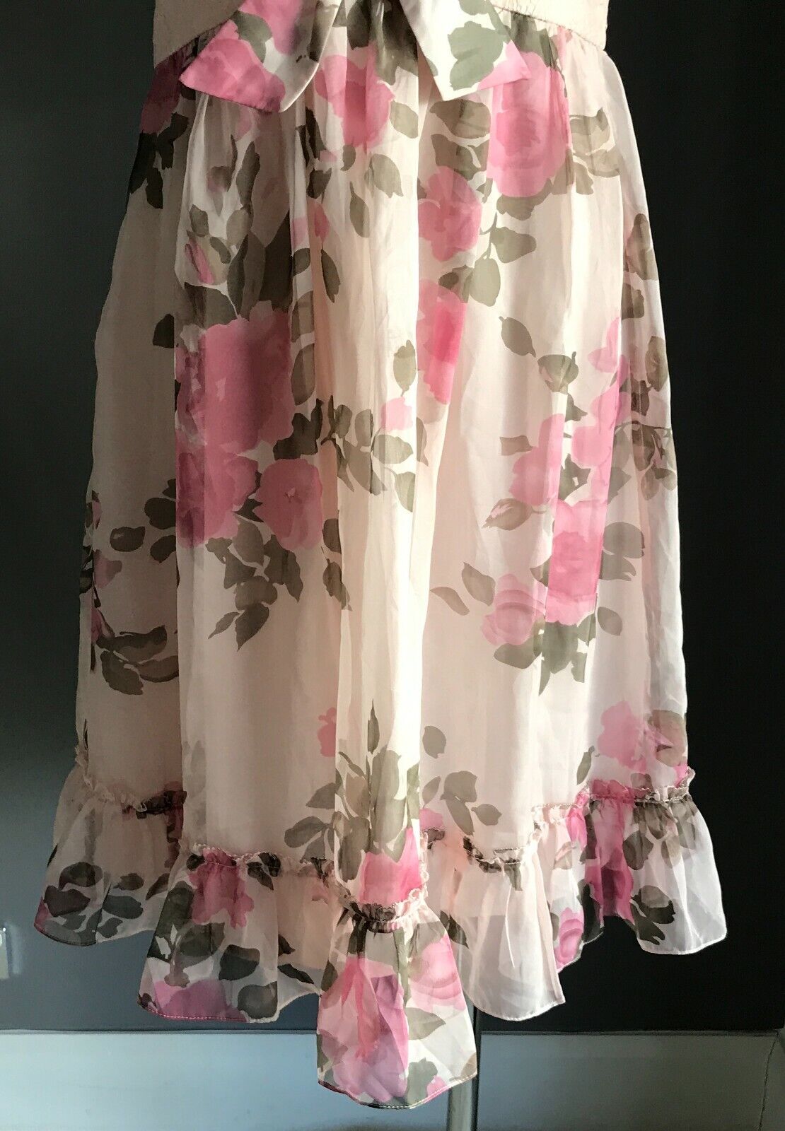 ANNA LICE Dress Pink Floral Short Sleeve Sheath Lace & Sequin Trim Size S 10 NEW