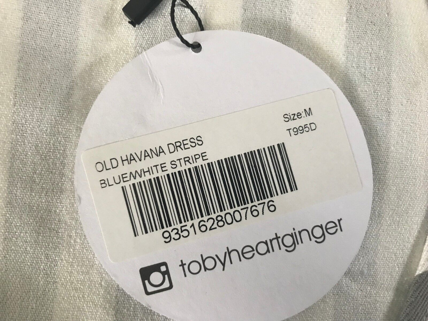 TOBY HEART GINGER "Old Havana" Mini Dress Grey White Stripe Size M 10 NEW
