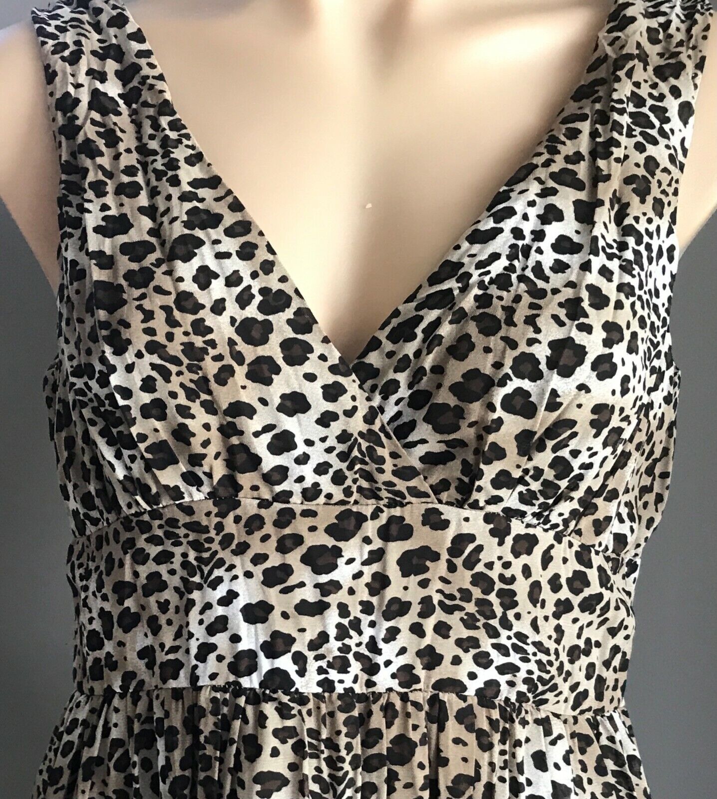 EXPRESSION Empire Waist Dress Sleeveless Animal Leopard Print Ladies Size 10
