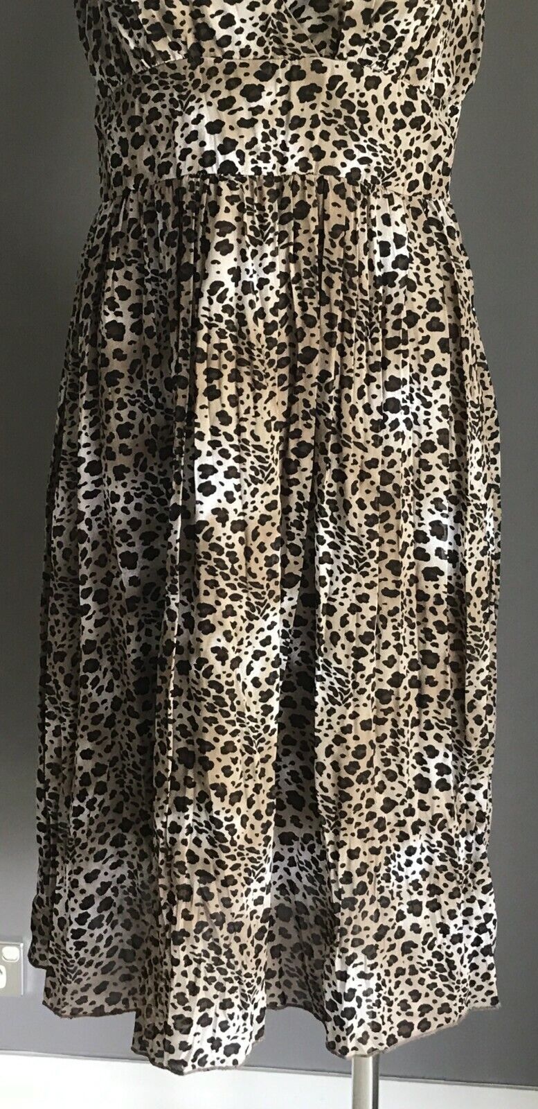 EXPRESSION Empire Waist Dress Sleeveless Animal Leopard Print Ladies Size 10