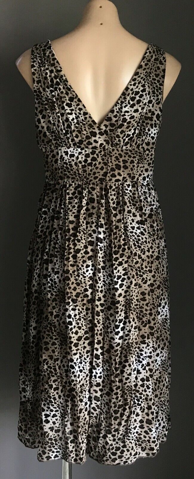 EXPRESSION Empire Waist Dress Sleeveless Animal Leopard Print Ladies Size 10