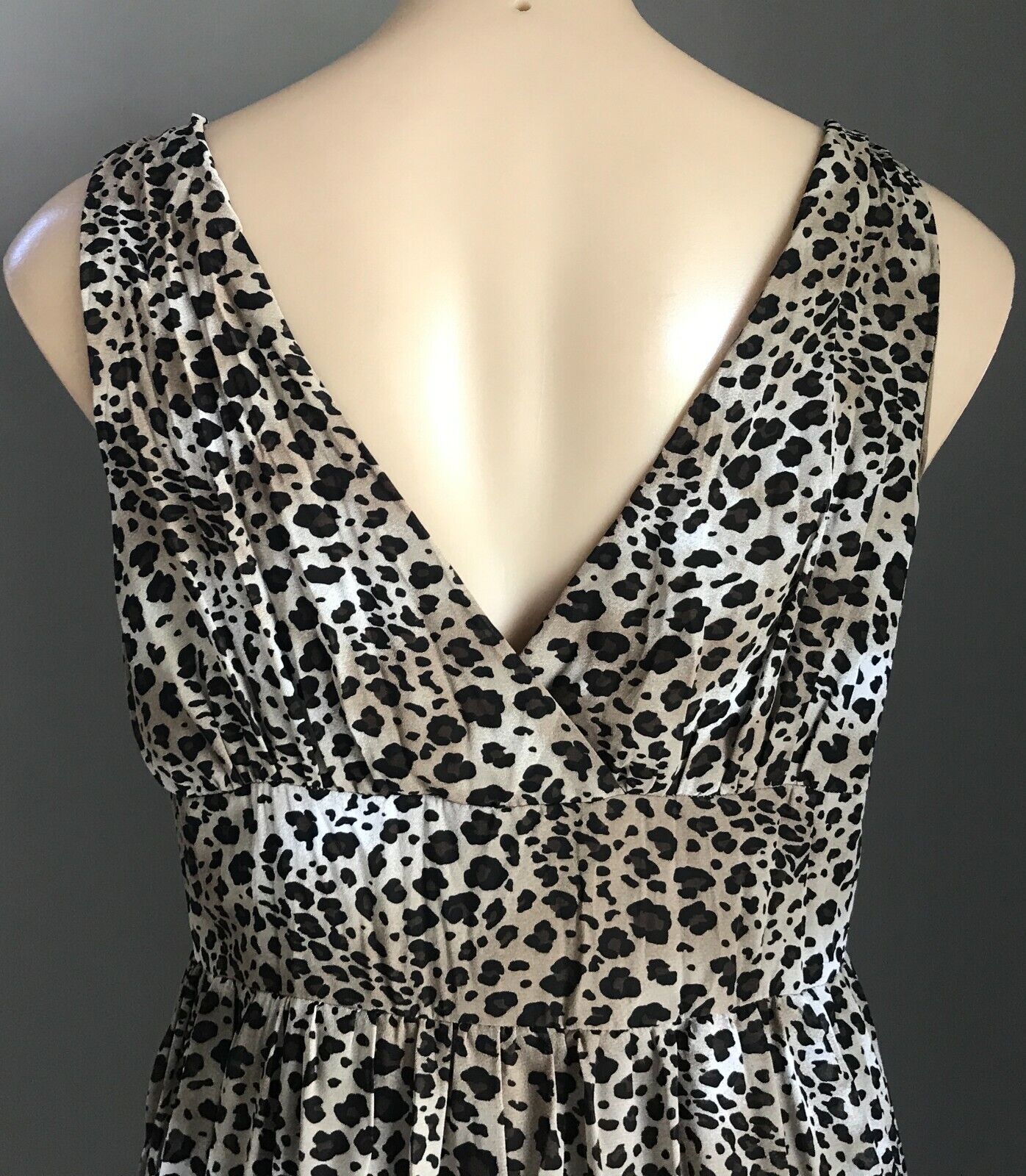EXPRESSION Empire Waist Dress Sleeveless Animal Leopard Print Ladies Size 10