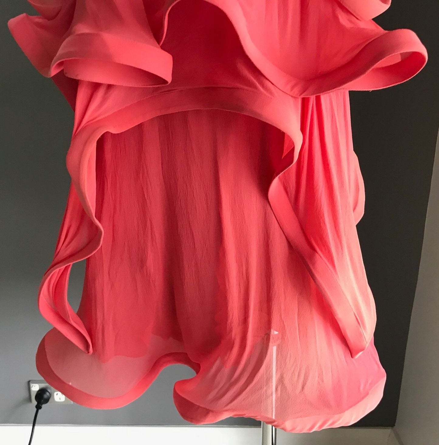 Hens BridesMaid ROSE NOIR Silk Mini Dress Coral Red Wired Costume Size 8 10 NEW