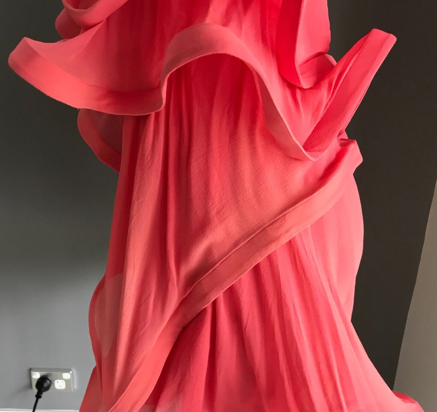 Hens BridesMaid ROSE NOIR Silk Mini Dress Coral Red Wired Costume Size 8 10 NEW